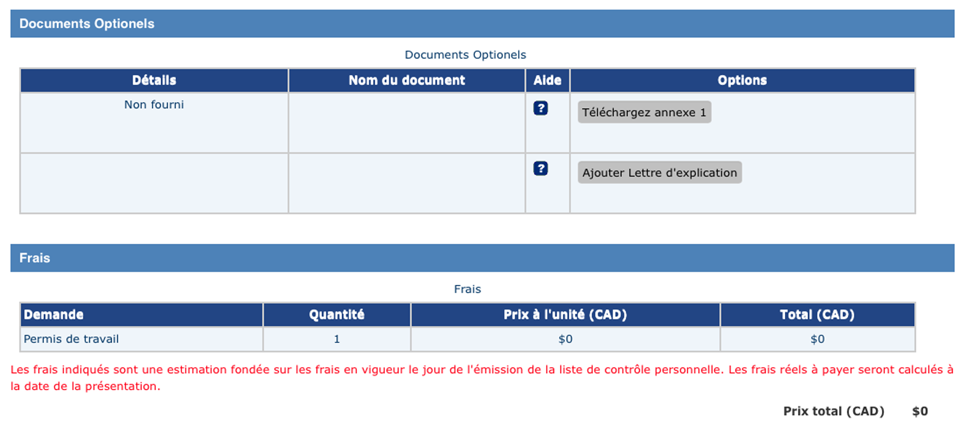 2e Ã©tape : Demande de permis de travail via MonCIC